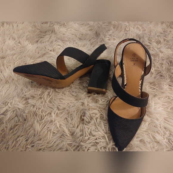 Dark Navy Blue Snakeskin Strappy Slingbacks US.6.5 (EU 37) - Picture 3 of 6